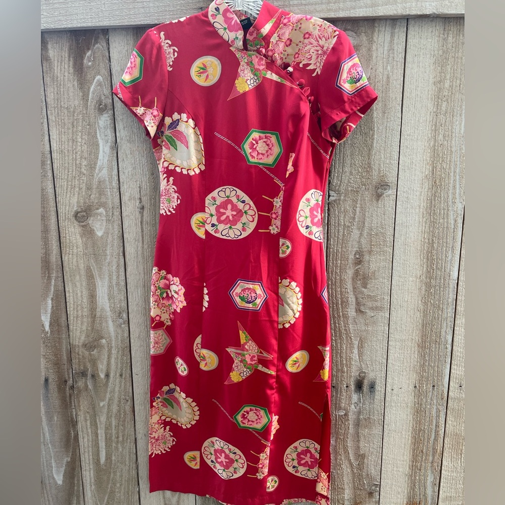 VINTAGE BETSEY JOHNSON SILK RED DRESS